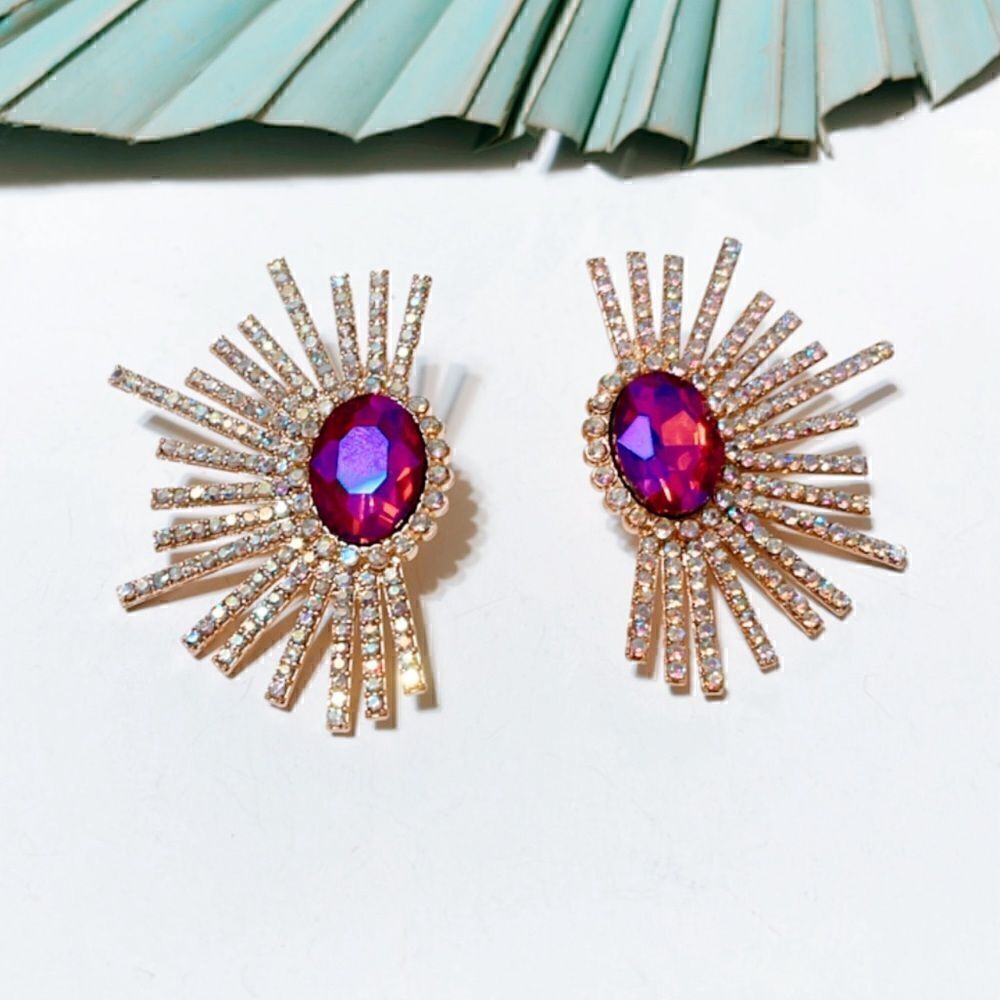 Diamond sun radiant earrings S86